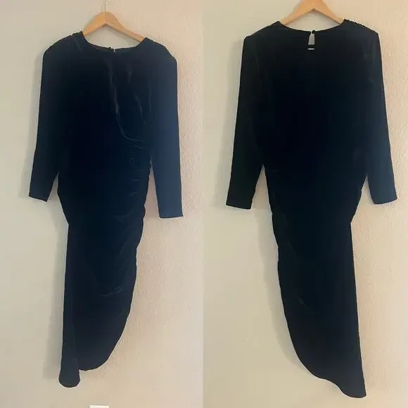 Veronica Beard Tristana Velvet asymmetric maxi dress